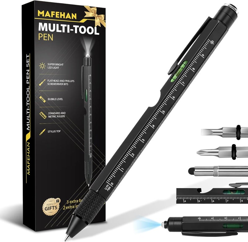 MAFEHAN Gifts for Men Who Have Everything – 9-in-1 Multitool Pen with LED Light, Cool Gadgets & Gifts for Dad, Husband, Grandpa – Christmas Gifts, Stocking Stuffers, White Elephant Ideas - Image 1